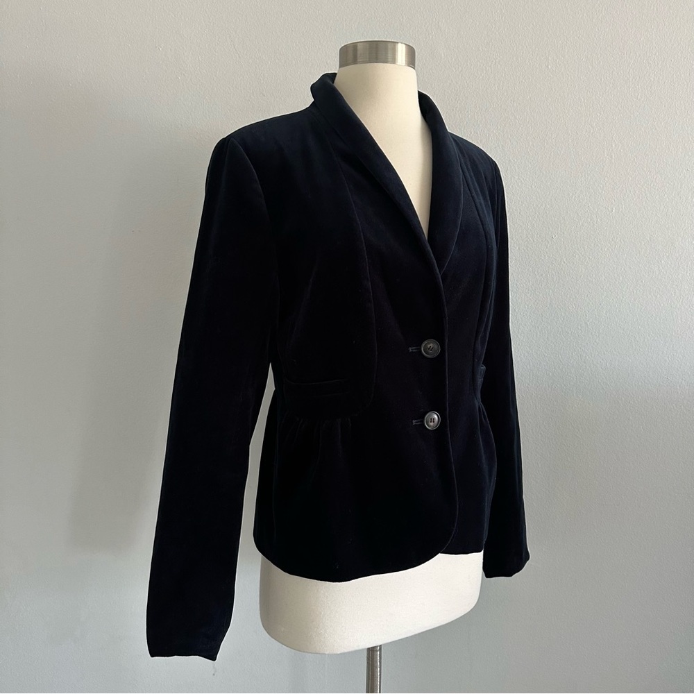 J. Crew Deep Blue Velvet Blazer Jacket Sz 8